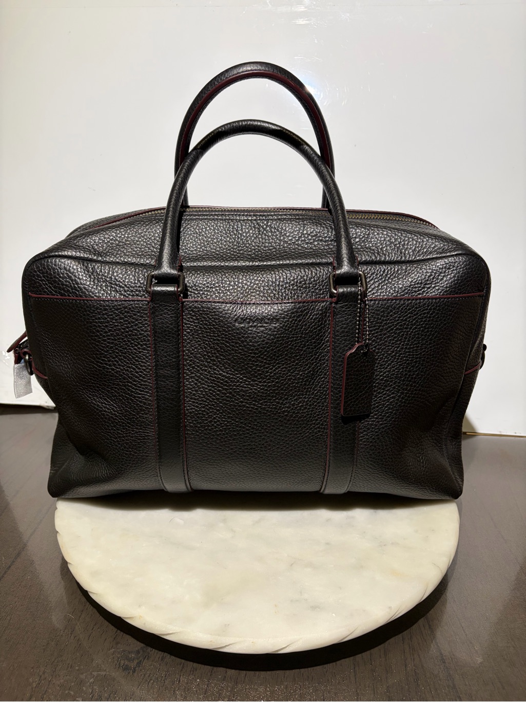 New Coach Trekker Bag Signature Pebbled Leather Black Luggage Carry All F78130